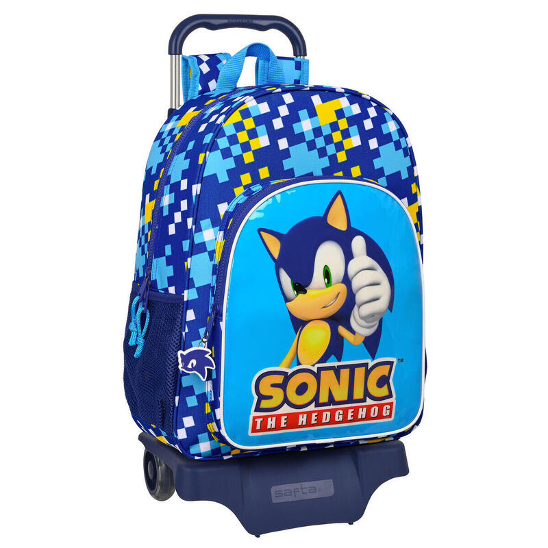 Mochila Escolar con Ruedas Sonic Speed Azul