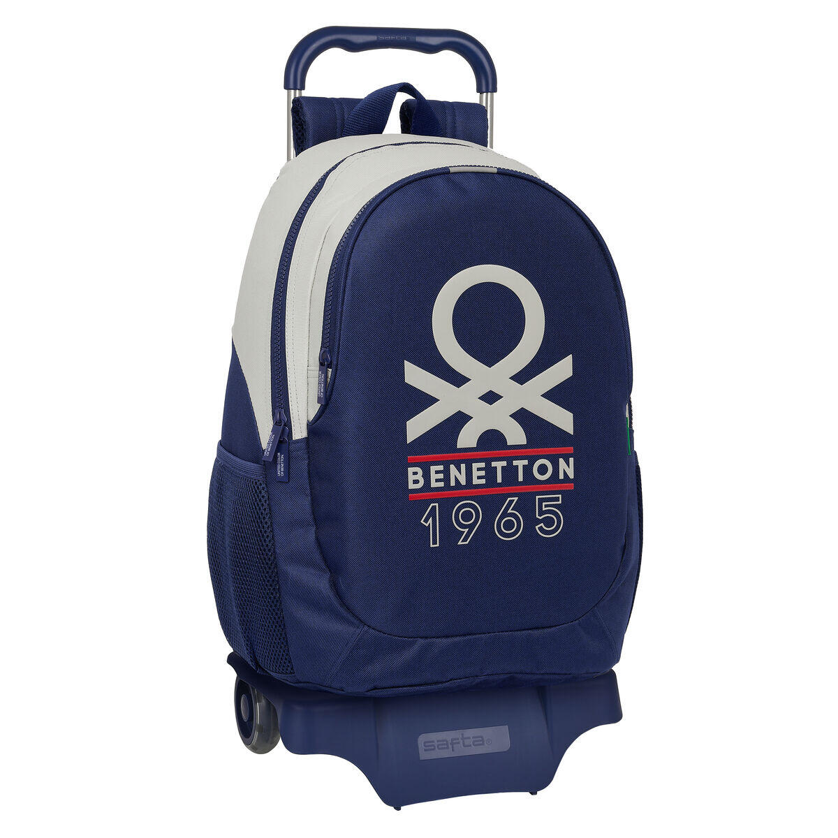 Mochila Escolar con Ruedas Benetton Varsity Gris 1/3