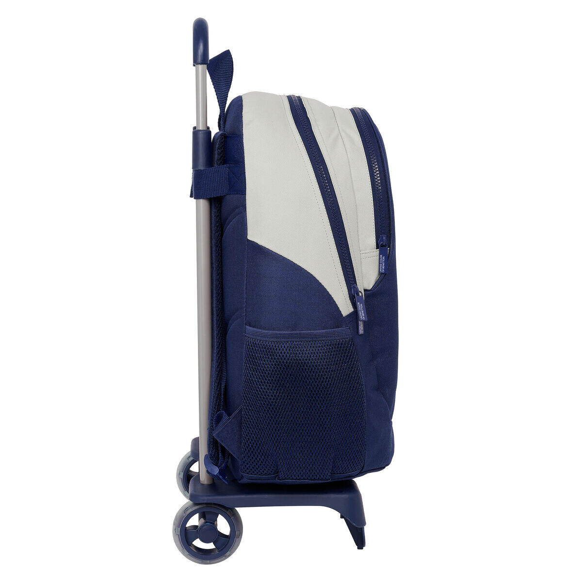 Mochila Escolar con Ruedas Benetton Varsity Gris 2/3
