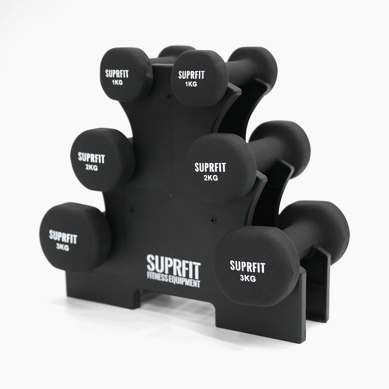Ensemble d'haltères de gymnastique en vinyle Suprfit, y compris le support 2/5