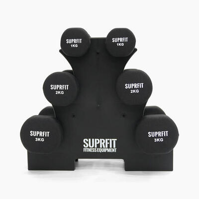 Suprfit vinyl gymnastiek halter set inclusief standaard