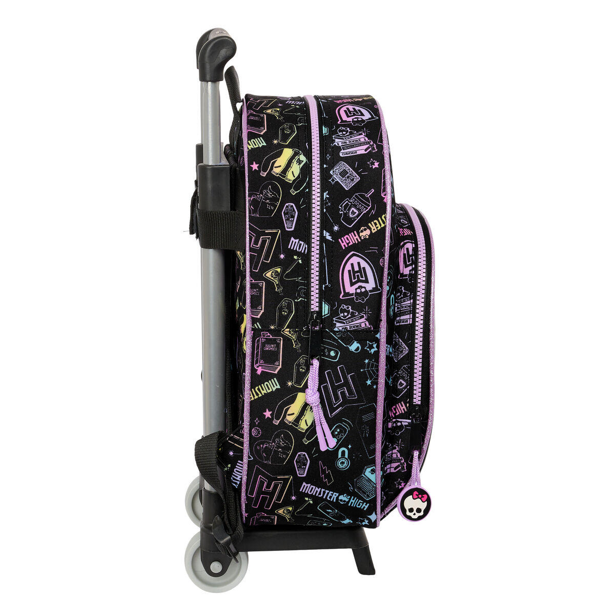 Mochila Escolar con Ruedas Monster High Negro 3/3