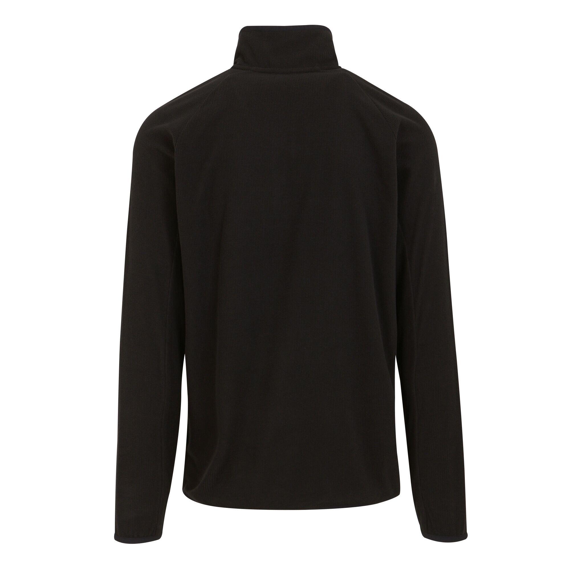 Mens Half Zip Fleece Top (Black/Orange Pop) 2/4