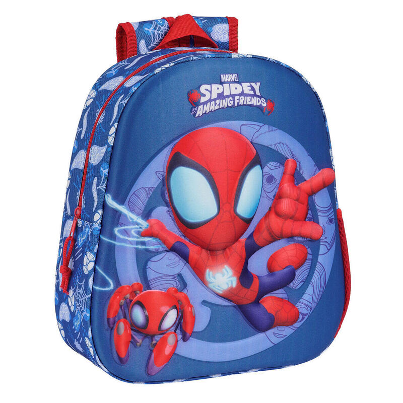 Mochila Escolar 3D Spider-Man Rojo