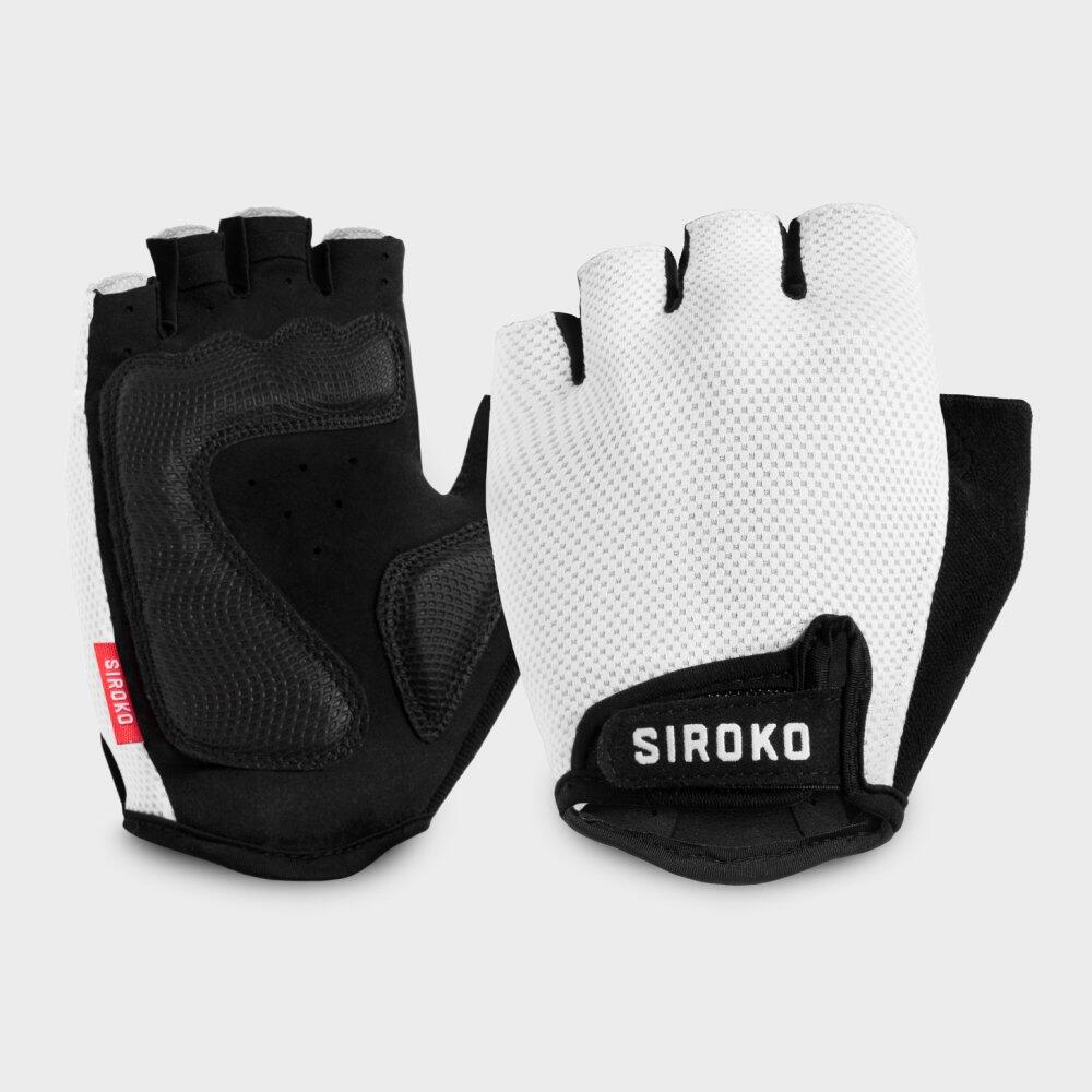 Guanti da ciclismo Uomo e donna Aero White SIROKO Bianco |  Siroko