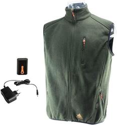 Gilet tricoté chauffant vert Alpenheat