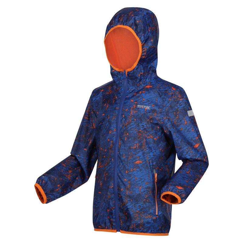 Great Outdoors Printed Lever Packaway Jacke Kinder Königsblau