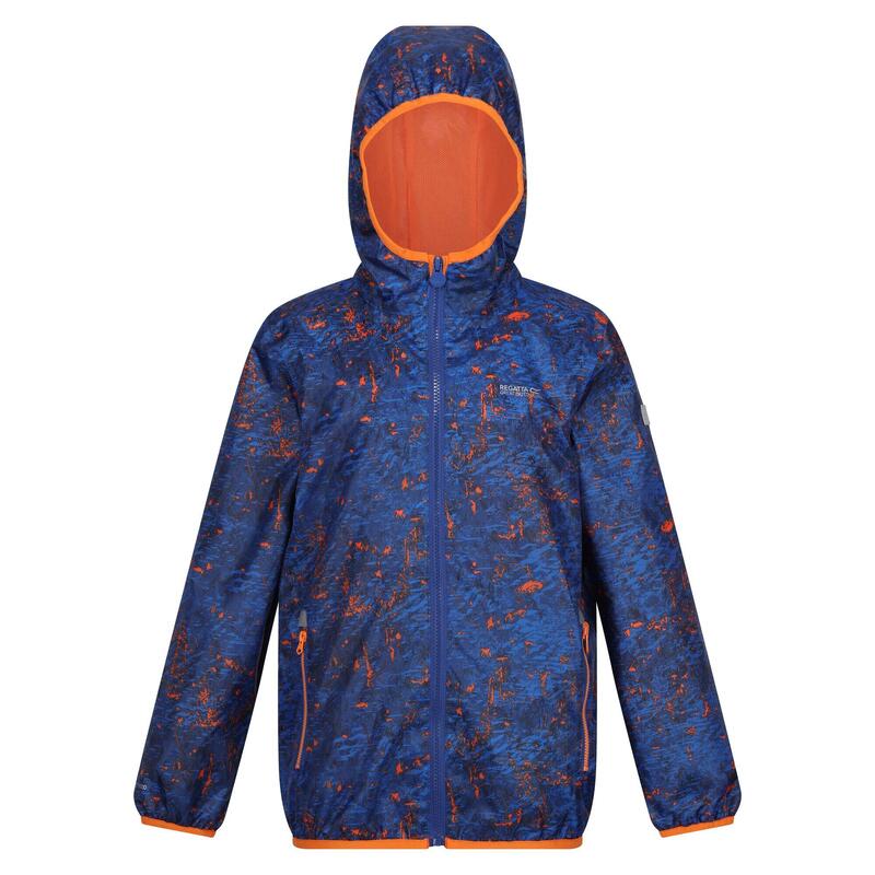 Great Outdoors Printed Lever Packaway Jacke Kinder Königsblau