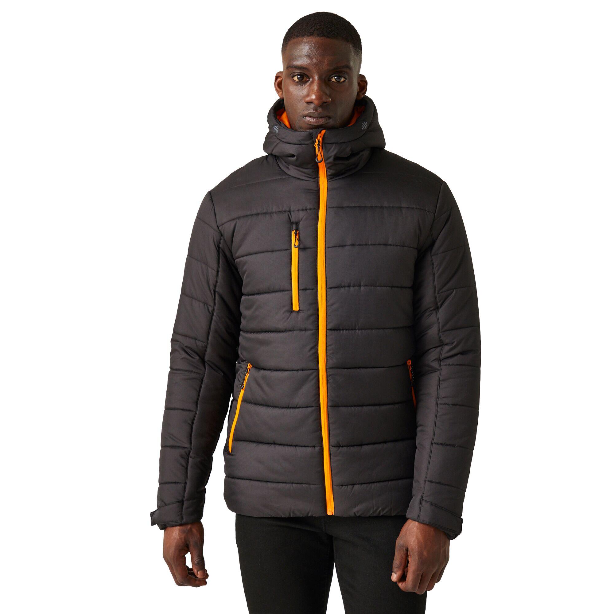 Veste Matelassée Homme (Noir / Orange Vif) 3/4