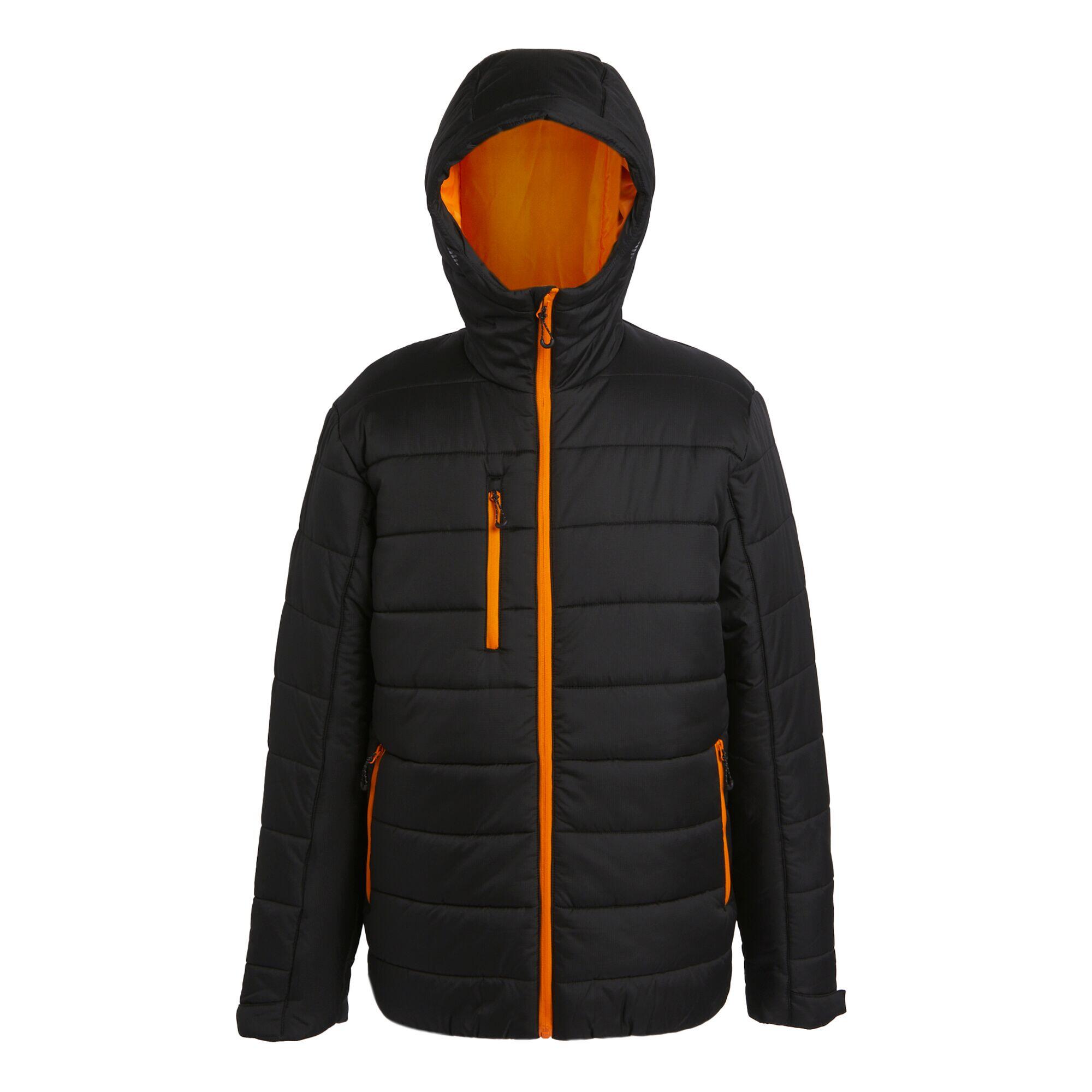 REGATTA Mens Thermal Padded Jacket (Black/Orange Pop)
