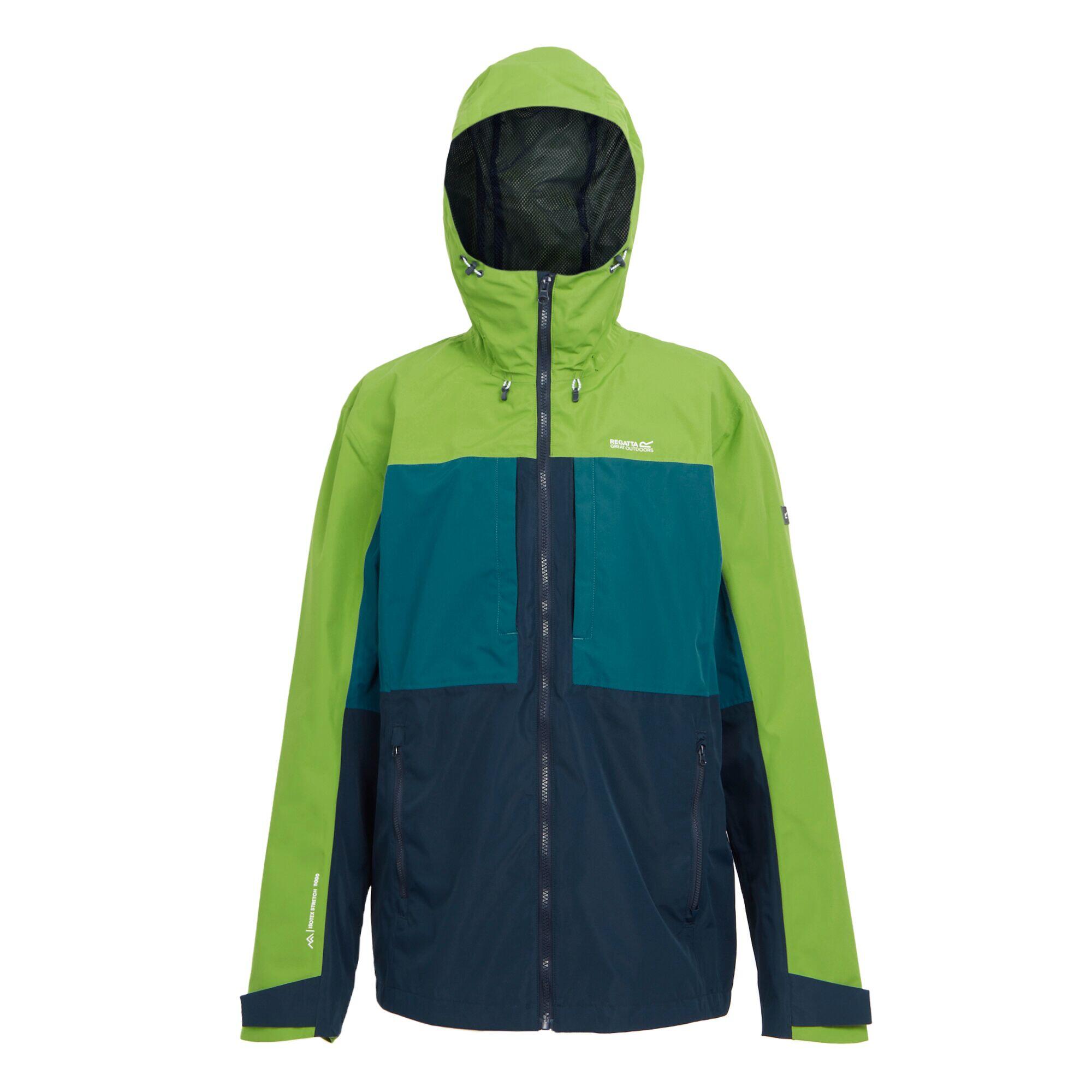 REGATTA Giacca Impermeabile Uomo Regatta Maland Verde Piccante Blu Marocchino