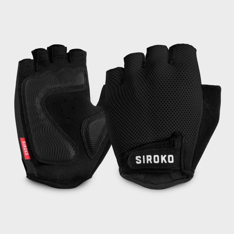 Guantes ciclismo Hombre y Mujer Aero Black SIROKO Negro