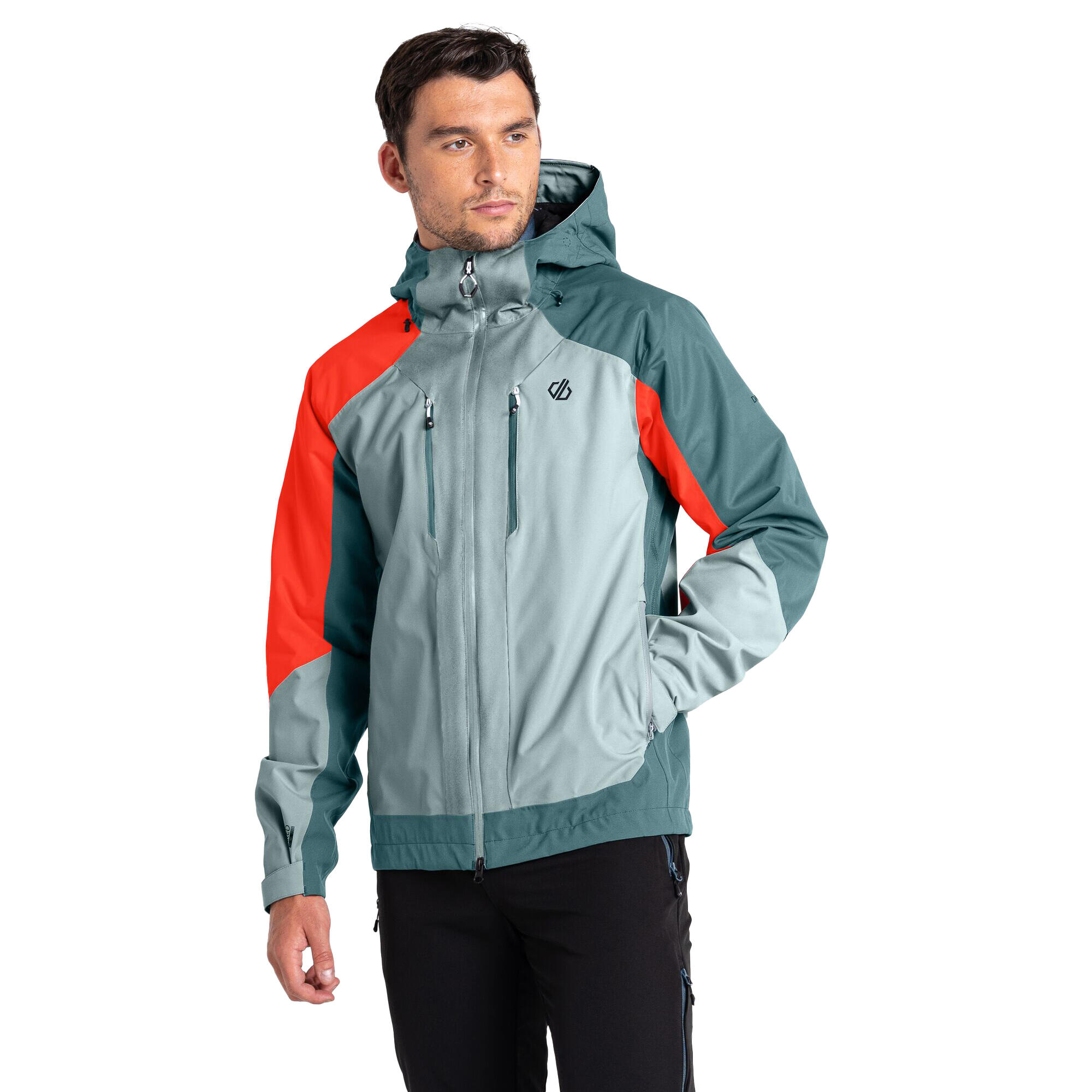 Mens Arising Waterproof Jacket (Trail Blaze Orange/Slate/Mediterranean Green) 4/5