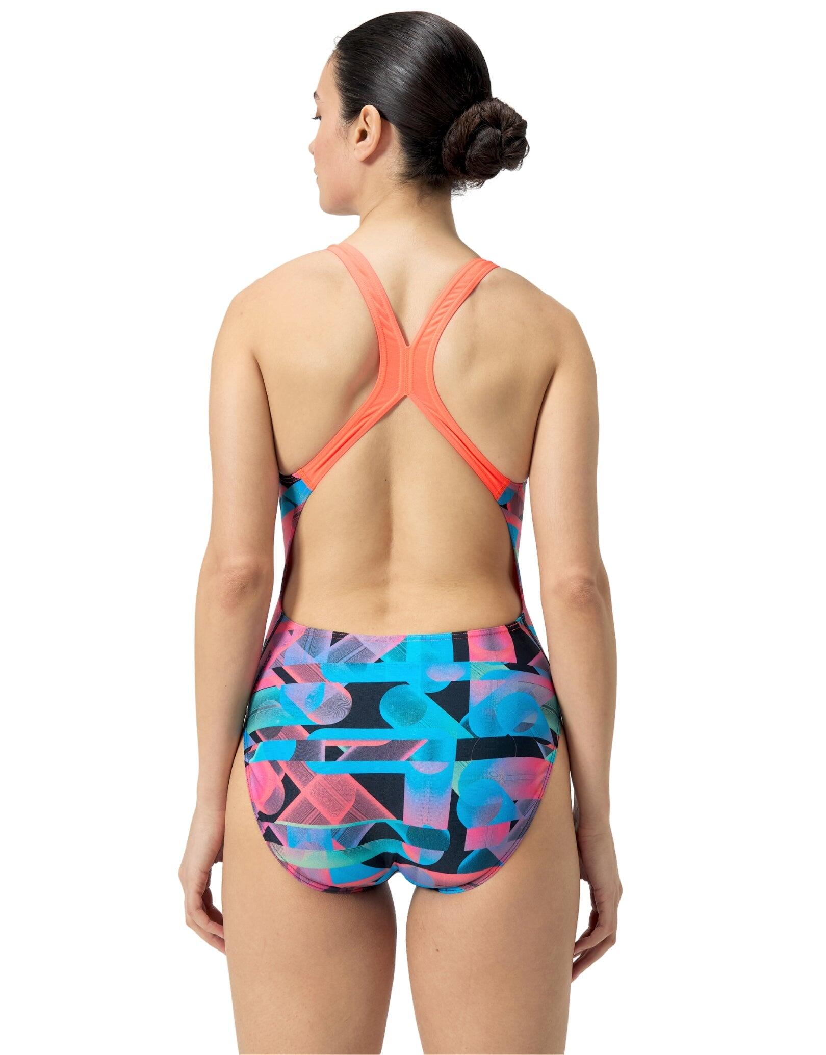 Speedo Badpak Allover Digital Powerback Zwart/Rood 2/5
