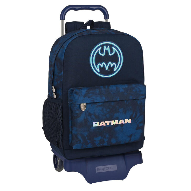 Mochila Escolar con Ruedas Batman Legendary Azul marino