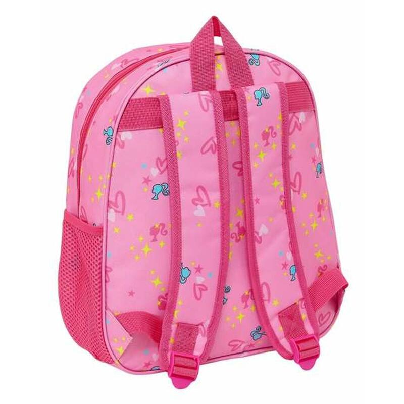 Mochila Escolar 3D Barbie Rosa