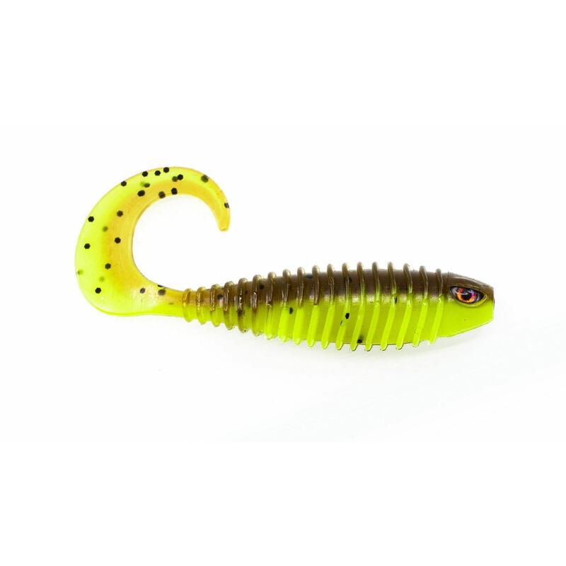 Leurre Souple -  Curly Bait - 7.6cm - 106 Lime Tiger
