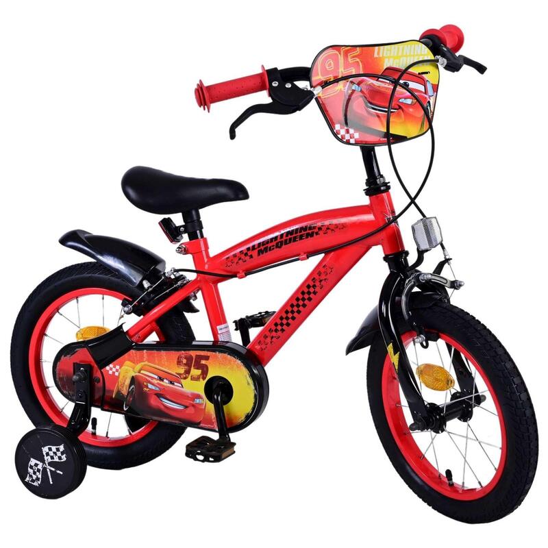 VOLARE BICYCLES Vélo enfant Disney Cars 14 pouces, sans frein à rétropédalage