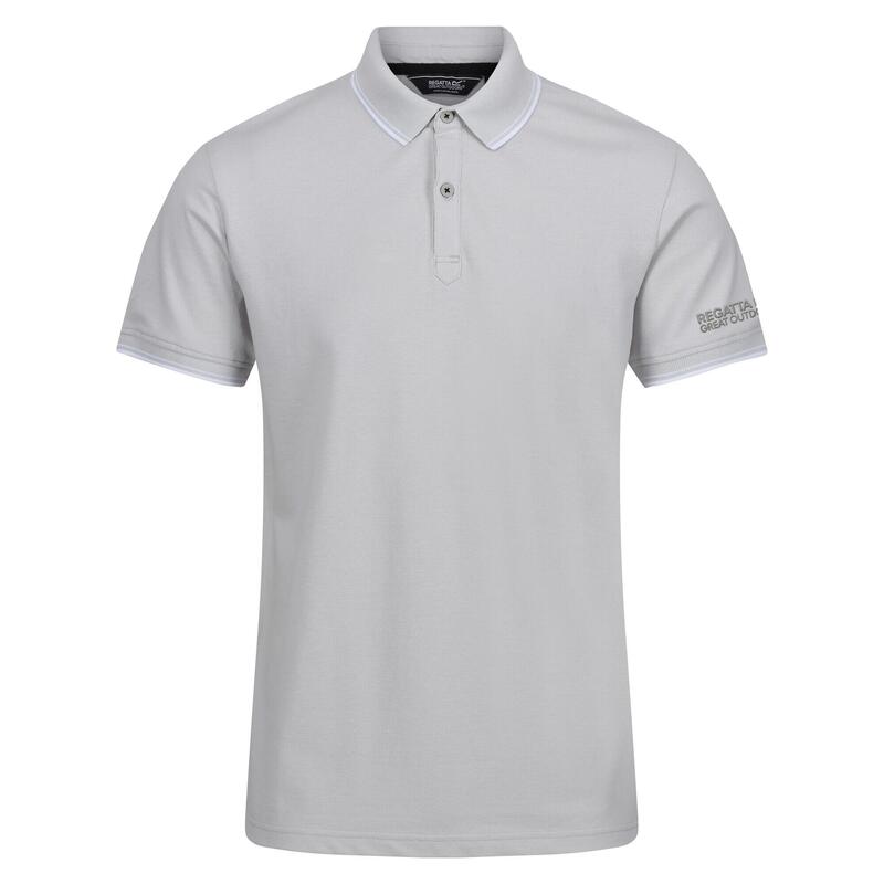 Maglietta Polo Uomo Regatta Tadeo Grigio Argento Bianco