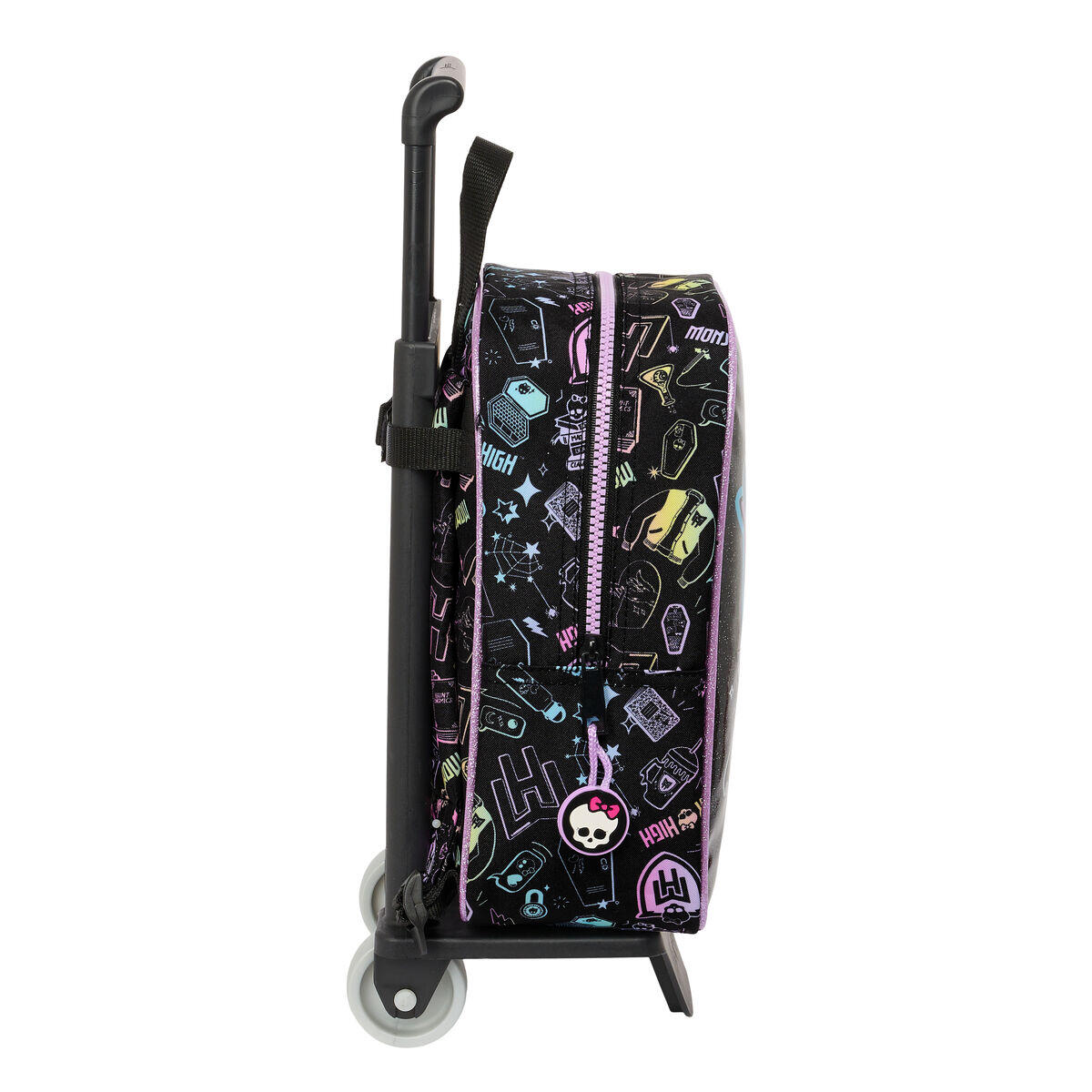 Mochila Escolar con Ruedas Monster High Negro 2/3