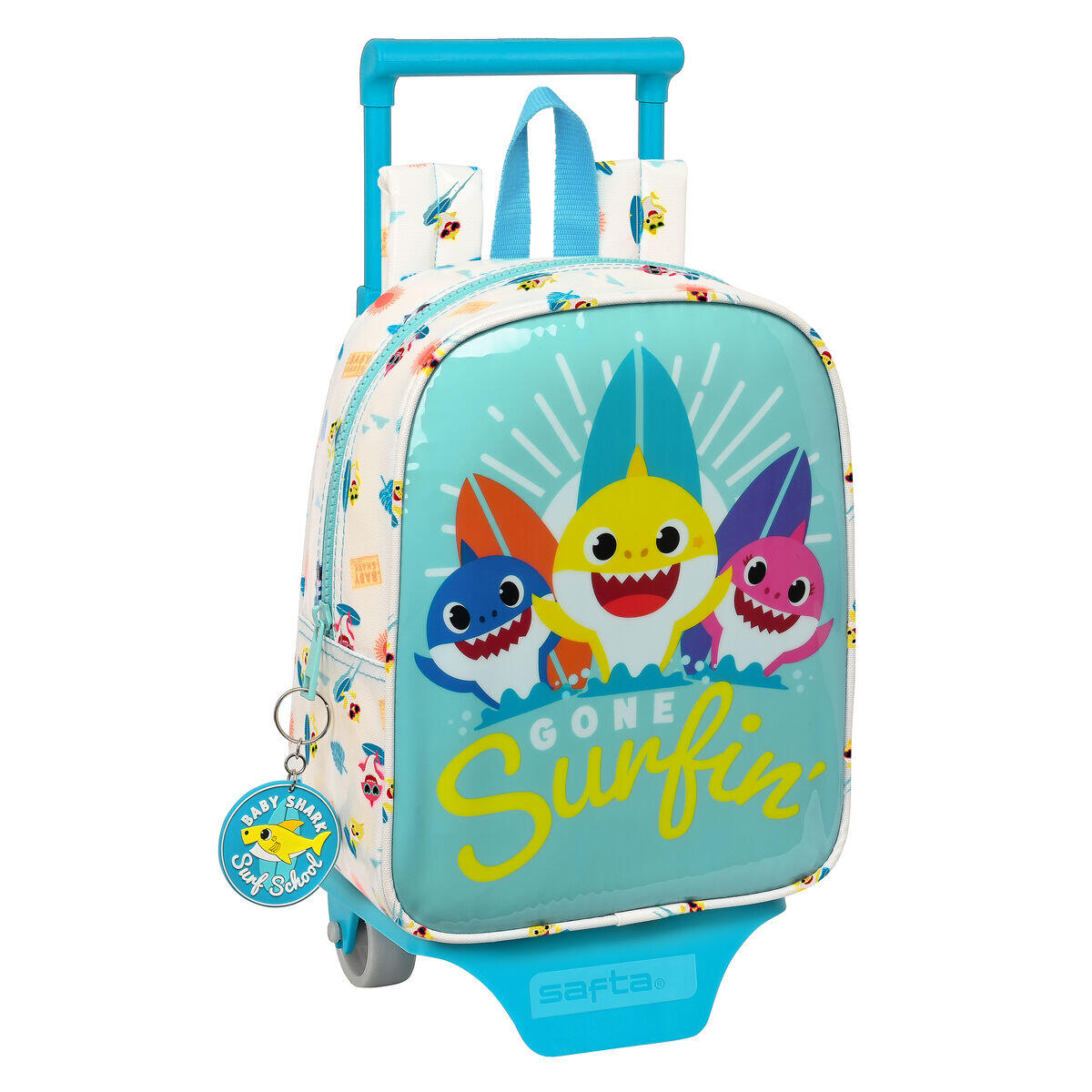 BABY SHARK Trolley per la Scuola Baby Shark Surfing Azzurro