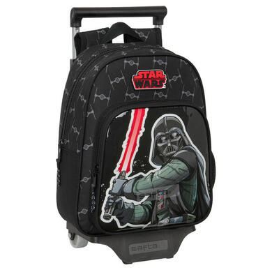 Schoolrugzak met wielen star wars the fighter zwart