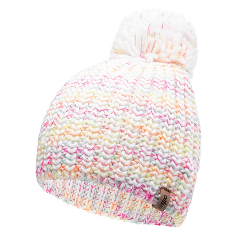 Meisjes Roza Wintermuts (Wit/Fluorescerend Roze)