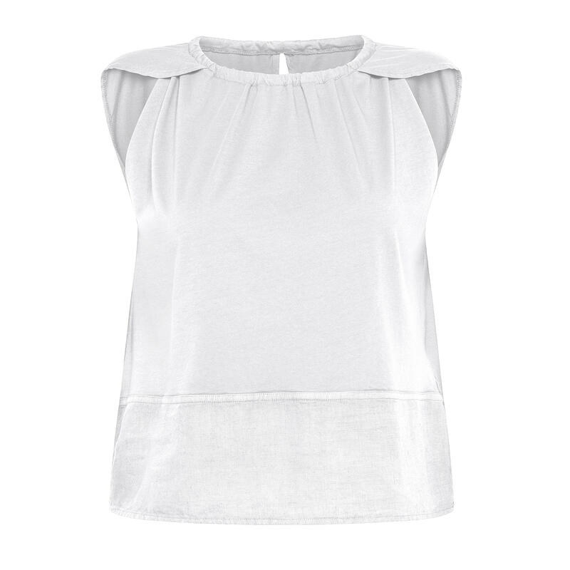 Camiseta Deha Top Lino Combinado Mujer