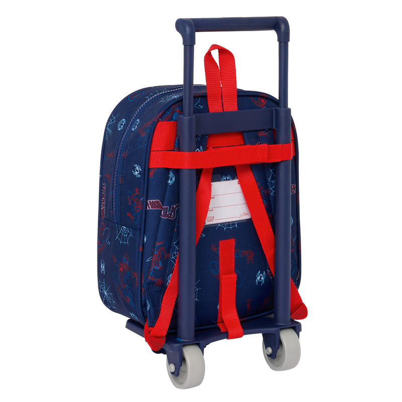 Mochila Escolar con Ruedas Spider-Man Neon Azul marino