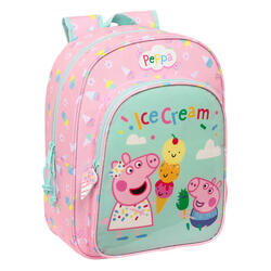 Mochila Escolar Peppa Pig Ice cream Rosa