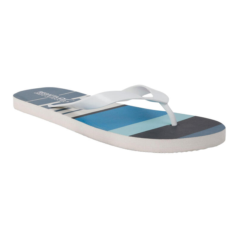 Heren Bali gestreepte teenslippers (Blauw)