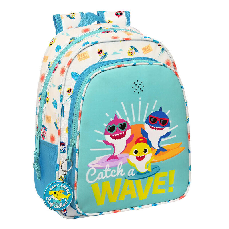 Mochila Escolar Baby Shark Surfing Azul