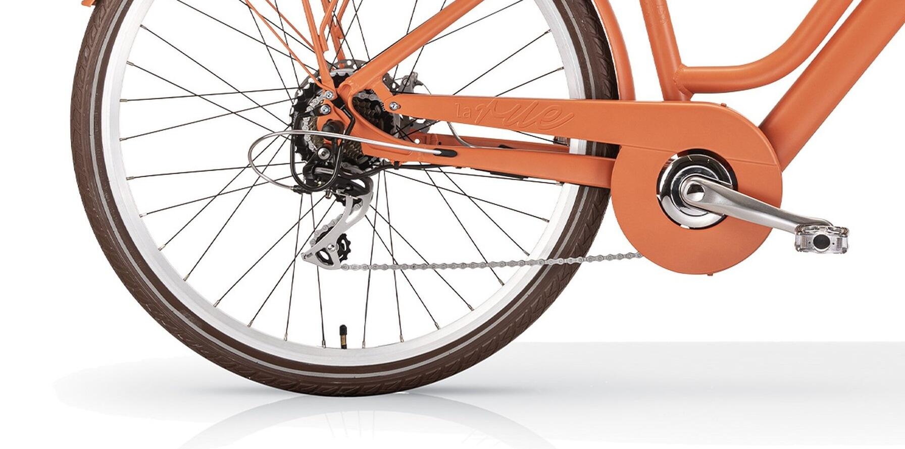 Elektrische stadsfiets LA RUE 2.0, perzikoranje 2/4