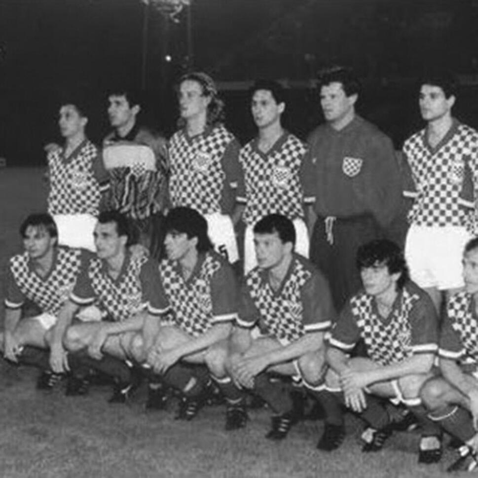 Koszulka piłkarska retro dla dorosłych Chorwacja 1990 - Czerwona-Biała