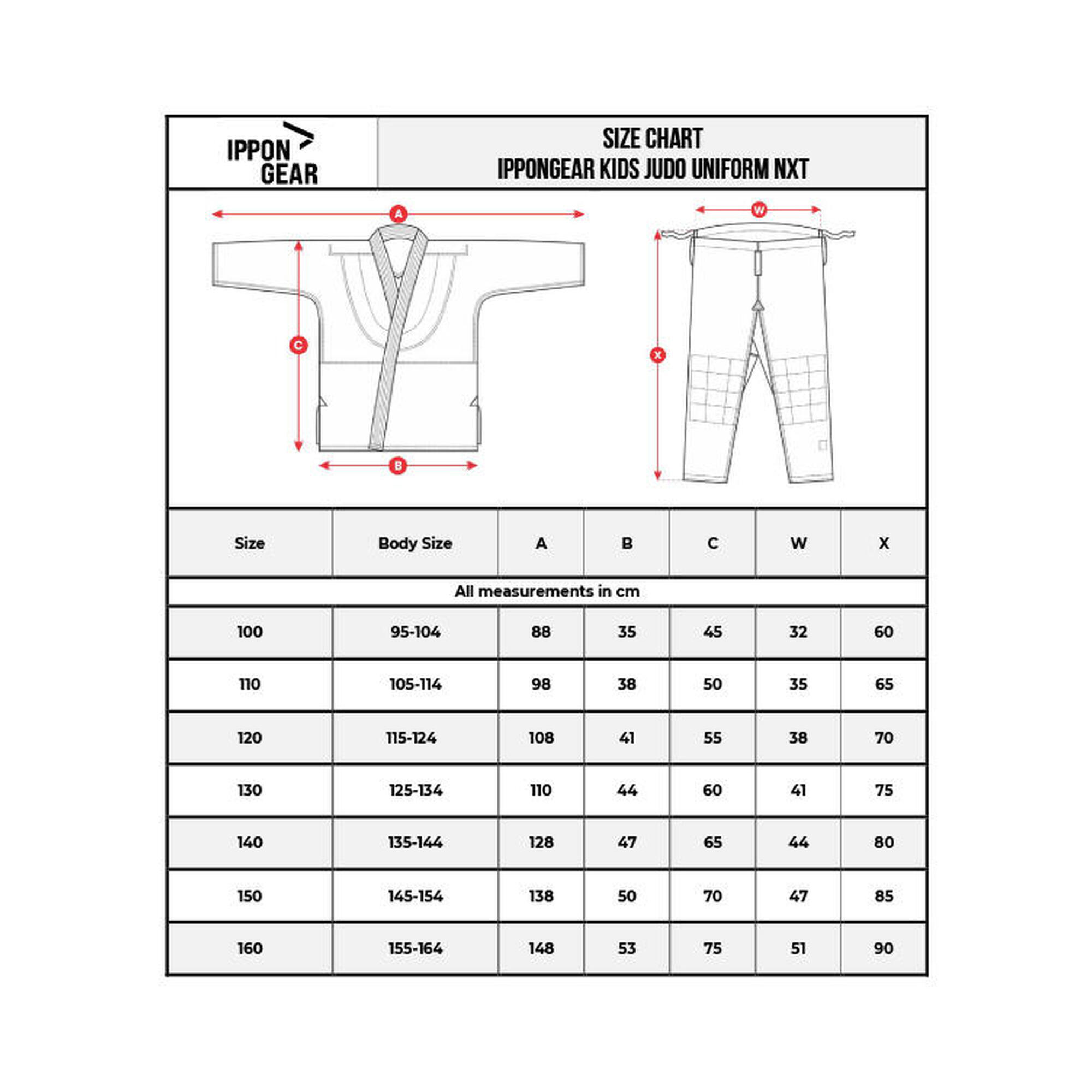 Kimono Judo KIDS Ippon Gear GI NXT cu broderie - Rosu