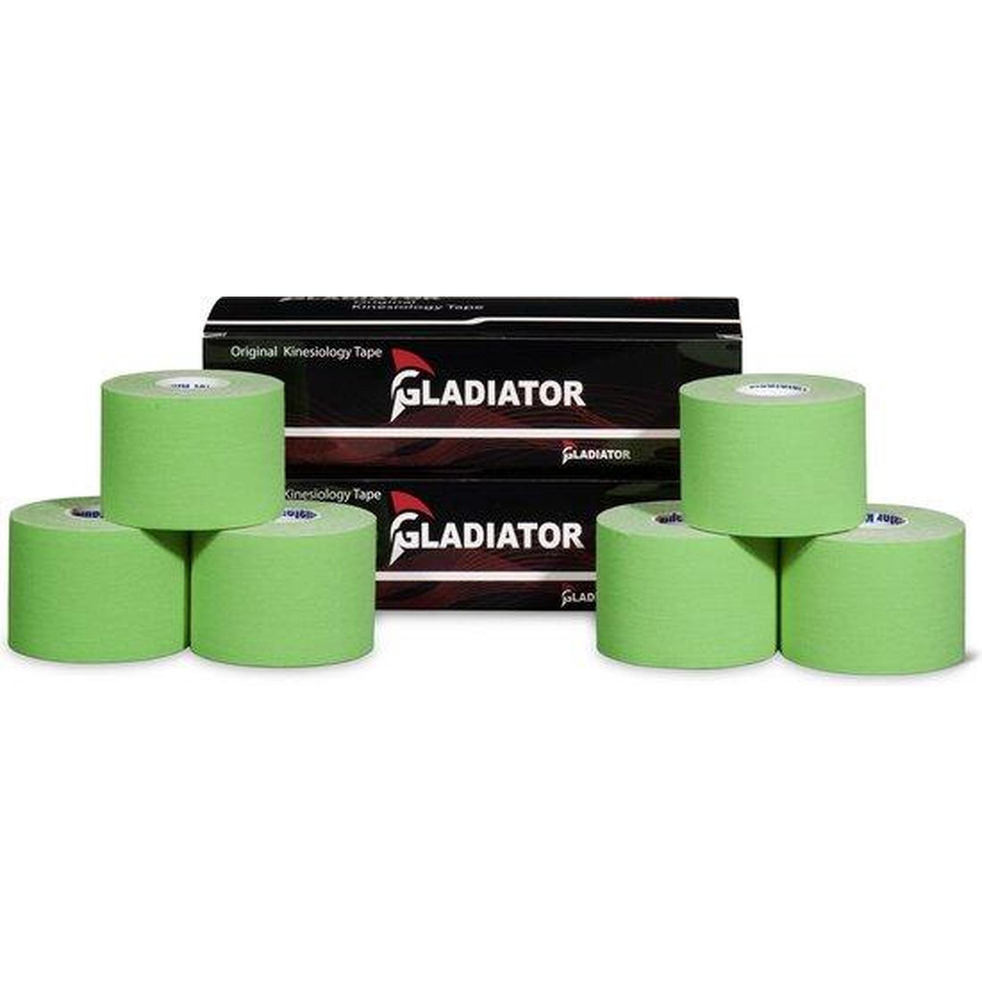 Waterbestendige en elastische kinesiotape groen 6 rollen