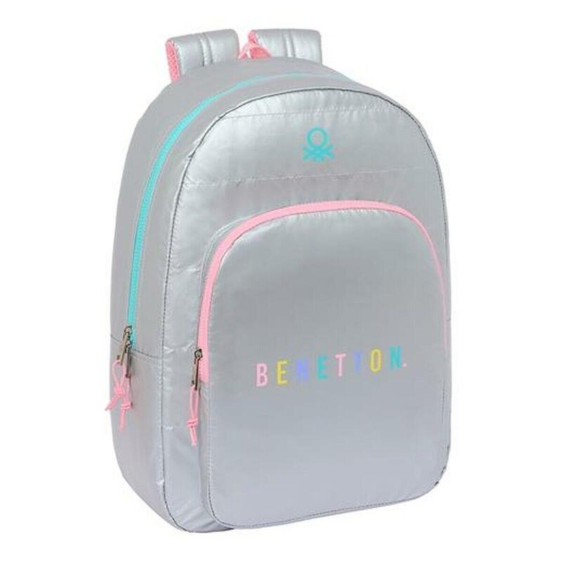 Mochila Escolar Benetton Plateado