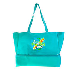 SAC DE PLAGE TURQUOISE + GLACIÈRE 14L