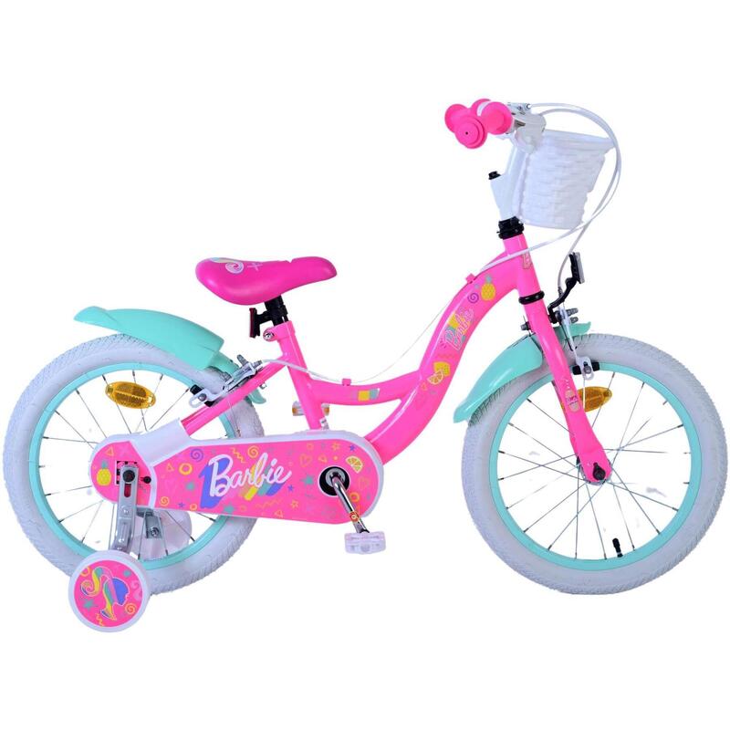 VOLARE BICYCLES Kinderfahrrad Barbie, 16  Zoll, ohne Rücktrittbremse