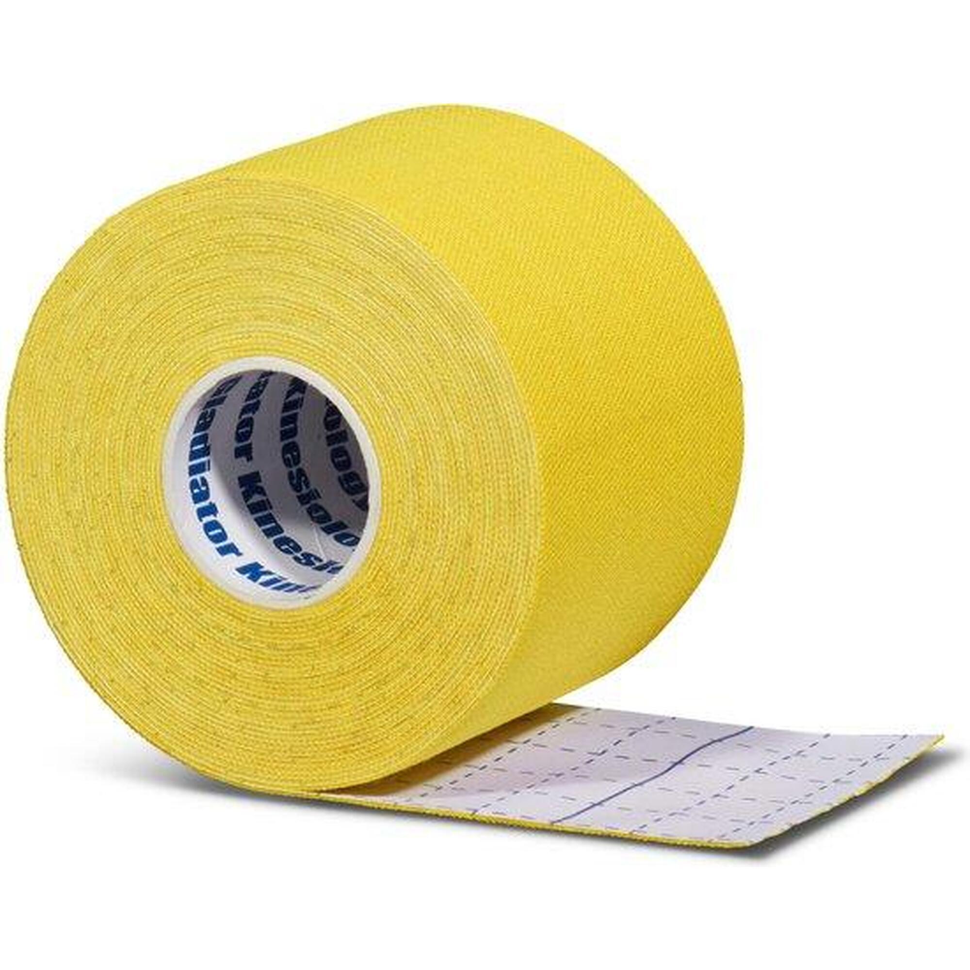 Bande kinésio élastique et imperméable jaune 6 rouleaux