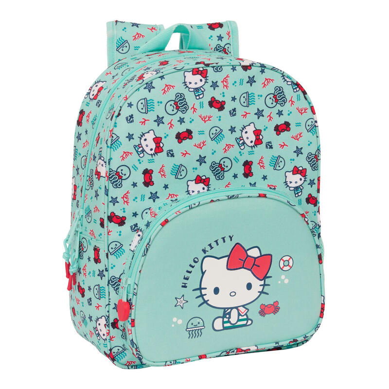 Mochila Escolar Hello Kitty Sea lovers Turquesa