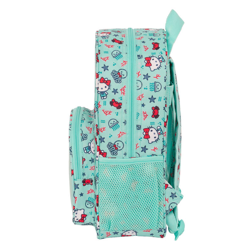 Mochila Escolar Hello Kitty Sea lovers Turquesa