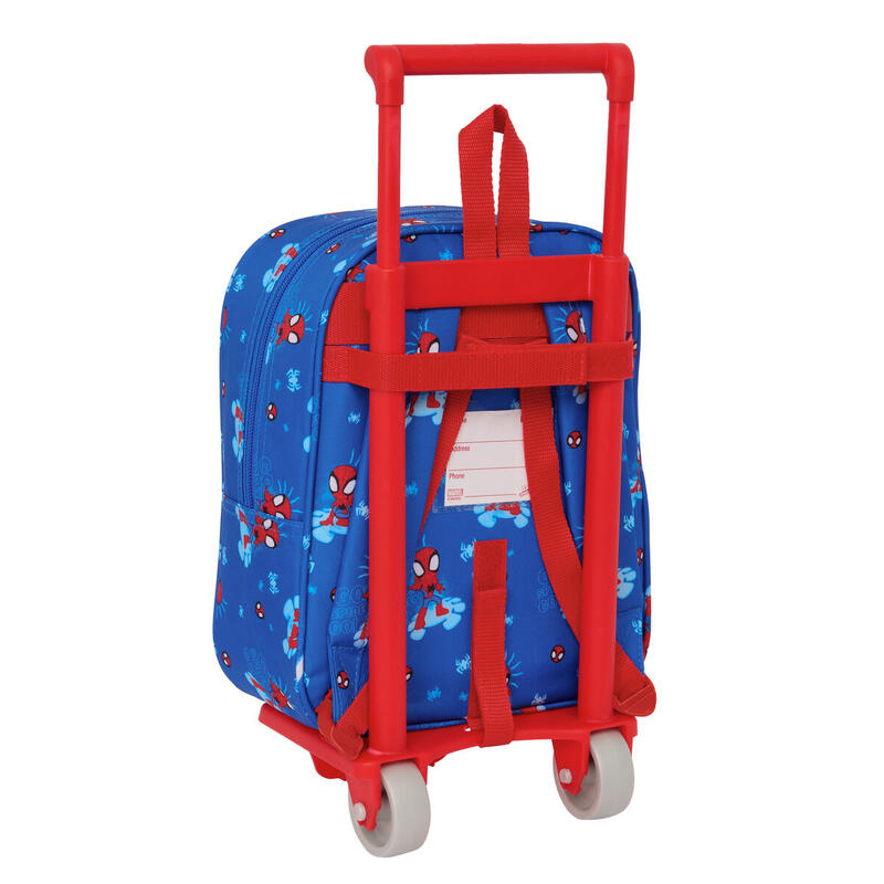 Mochila Escolar con Ruedas Spidey Azul