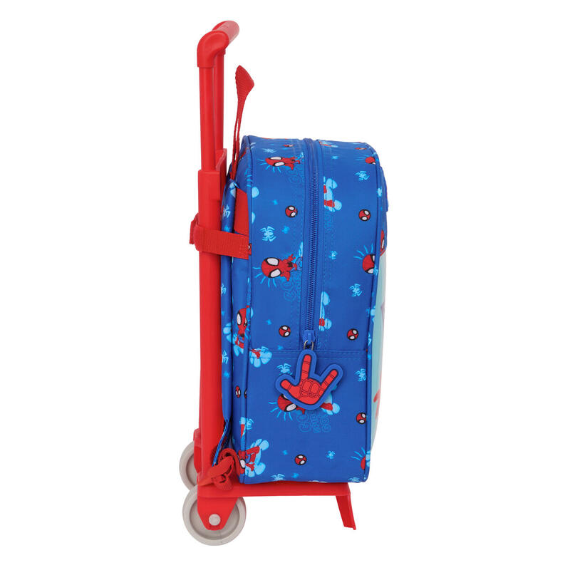 Mochila Escolar con Ruedas Spidey Azul