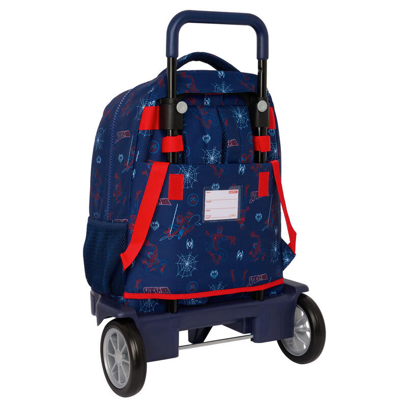 Mochila Escolar con Ruedas Spider-Man Neon Azul marino