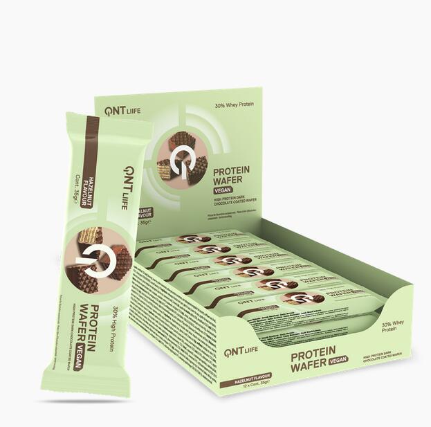 QNT VEGAN WAFEL BAR - Hazelnoot - 12 x 35 g