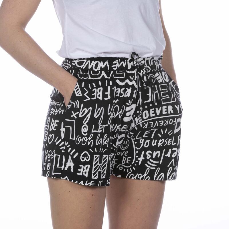 Deha Allover Zwarte Short Vrouwen