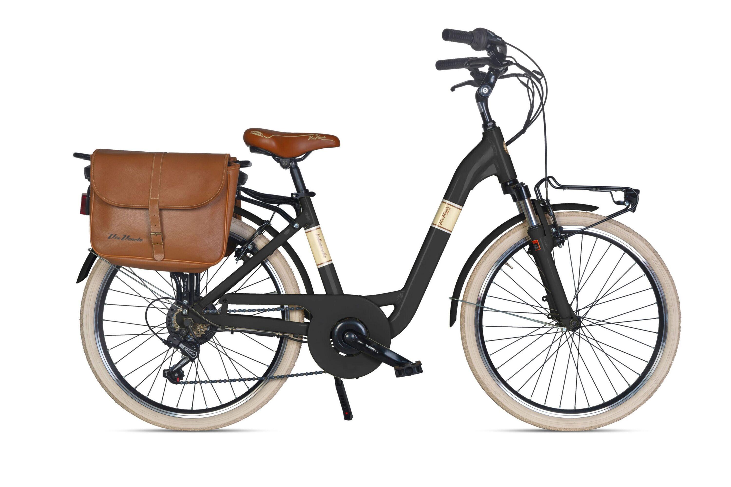 VELOMARCHE Elektro-Citybike MONOTUBO Classic Lady 24 inch, ZWART POLV. KOFFIE