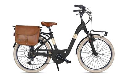 Elektro-citybike monotubo classic lady 24 inch, zwart polv. koffie
