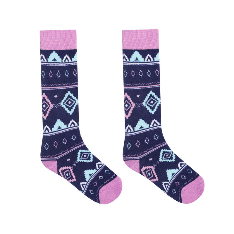 Chaussettes de ski Enfant (Rose pâle / Denim sombre)